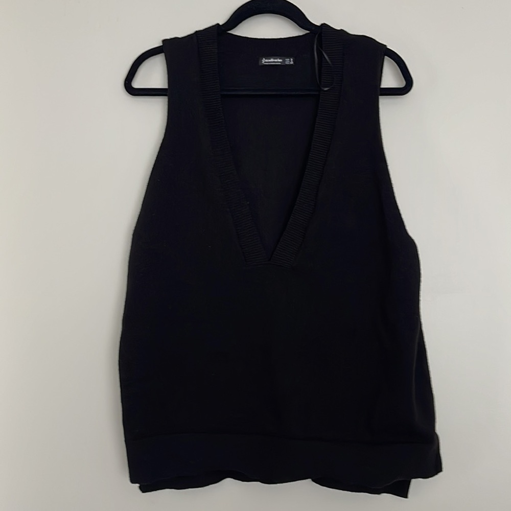 Stradivarius Womens V-neck Oversized Sweater Vest Size S